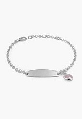 stunning tiny silver heart October birthstone baby bracelet